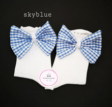 Load image into Gallery viewer, Gingham Bow Sock