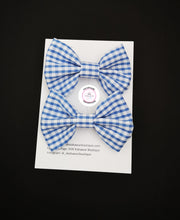 Load image into Gallery viewer, Gingham Pigtail Bow 2 piece 3.5 inch