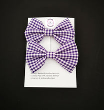 Load image into Gallery viewer, Gingham Pigtail Bow 2 piece 3.5 inch