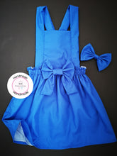 Load image into Gallery viewer, Plain Pinafore Dress and Hairbow 0m - 10 years