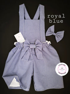 Gingham Playsuit and Hairbow 0m - 10 years