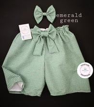Load image into Gallery viewer, Gingham Short and Hairbow 0m - 10 years