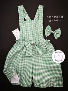 Gingham Playsuit and Hairbow 0m - 10 years