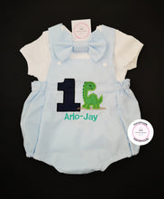 Load image into Gallery viewer, Dino Birthday Romper Outfit 0m -24 months