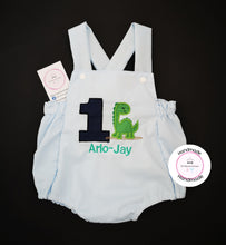 Load image into Gallery viewer, Dino Birthday Romper Outfit 0m -24 months