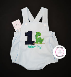 Dino Birthday Romper Outfit 0m -24 months