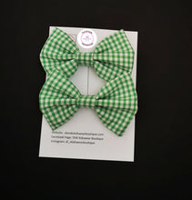 Load image into Gallery viewer, Gingham Pigtail Bow 2 piece 3.5 inch