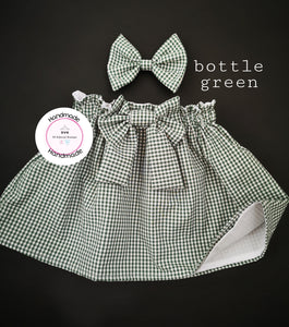 Gingham Skirt and Hairbow 0m - 13 years