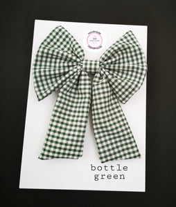 Gingham Long Tail Bow 5 inch