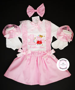 Peppa Inspired Dress Birthday Whole Outfit Newborn-5 years