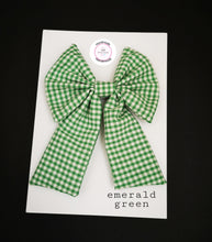 Load image into Gallery viewer, Gingham Long Tail Bow 5 inch