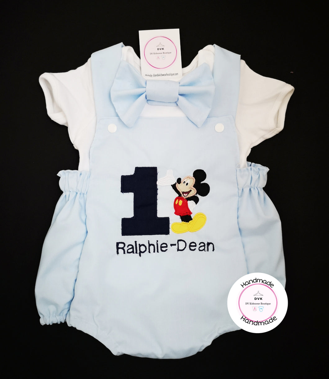 Mickey Inspired Romper Birthday Outfit 0m -24 months