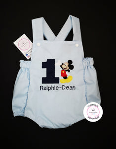 Mickey Inspired Romper Birthday Outfit 0m -24 months