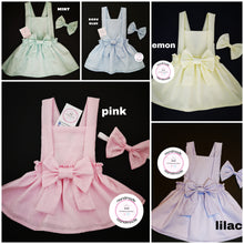 Load image into Gallery viewer, Dotty Pinafore Dress and Hairbow 0m - 10 years