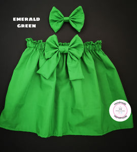 Plain Skirt and Hairbow Newborn - 10 years