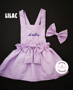 Plain Pinafore Personalised Dress Outfit 0m - 10 years