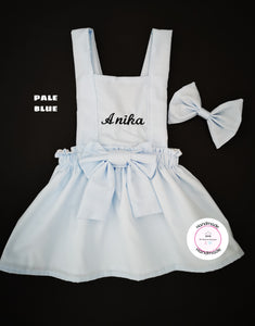 Plain Pinafore Personalised Dress Outfit 0m - 10 years