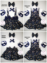 Load image into Gallery viewer, Navy Flora Outfits 0M - 10 years