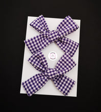 Load image into Gallery viewer, Gingham Pigtail Bow (clip) 3.5 inch