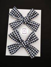 Load image into Gallery viewer, Gingham Pigtail Bow (clip) 3.5 inch