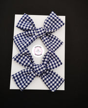 Load image into Gallery viewer, Gingham Pigtail Bow (clip) 3.5 inch