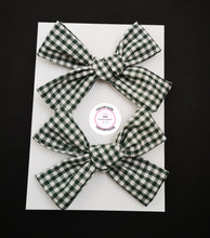 Load image into Gallery viewer, Gingham Pigtail Bow (clip) 3.5 inch