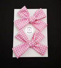 Load image into Gallery viewer, Gingham Pigtail Bow (clip) 3.5 inch