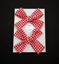 Load image into Gallery viewer, Gingham Pigtail Bow (clip) 3.5 inch