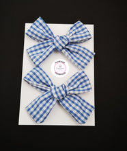 Load image into Gallery viewer, Gingham Pigtail Bow (clip) 3.5 inch