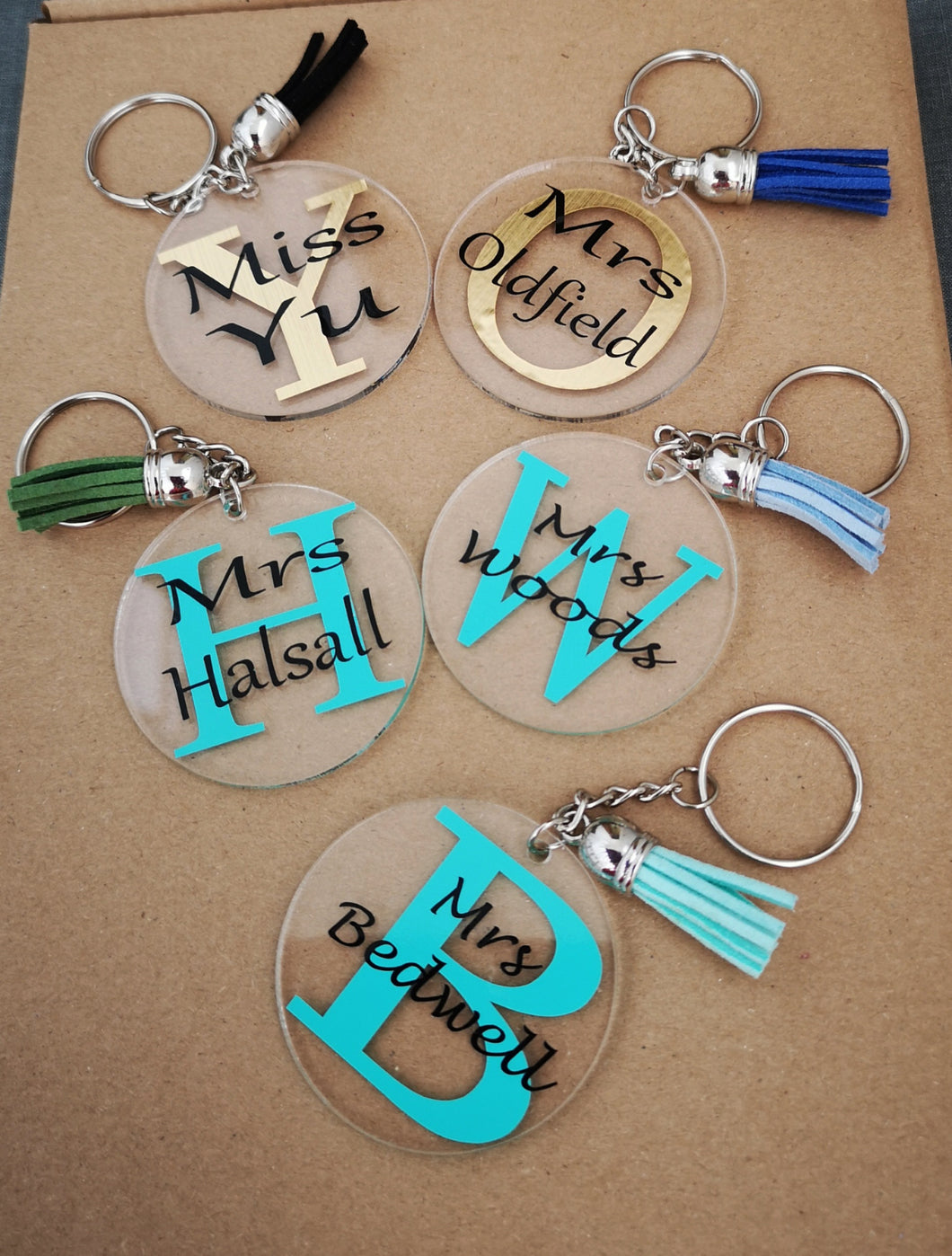 Keychain Tassel Initial and Name