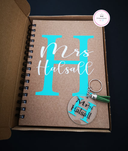 Personalised Initial Notebook and Keyring