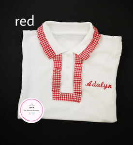 Gingham School Polo Top 2 years - 13 years