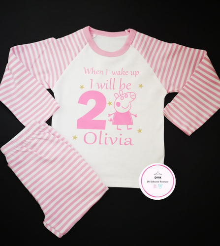 Peppa Birthday Stripe Pyjama Outfit