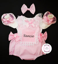 Load image into Gallery viewer, Dotty Romper Personalised Outfit  0m - 24 months