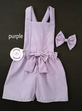 Load image into Gallery viewer, Gingham Playsuit and Hairbow 0m - 10 years