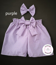 Load image into Gallery viewer, Gingham Short and Hairbow 0m - 10 years