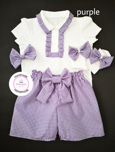 Gingham Short Uniform Outfit 2 years - 10 years