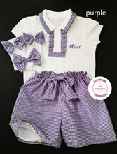 Load image into Gallery viewer, Gingham Personalised Short Uniform Outfit 2 years - 13 years