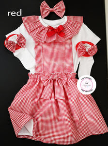 Gingham Pinafore Square Dress Whole Outfit 0m - 10 years