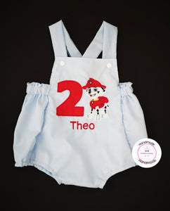 Marshall Inspired Birthday Romper Outfit 0m -24 months