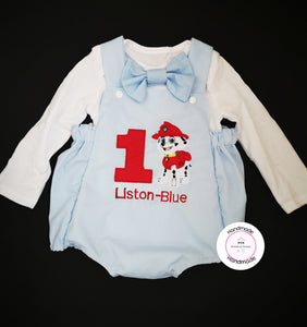 Marshall Inspired Birthday Romper Outfit 0m -24 months