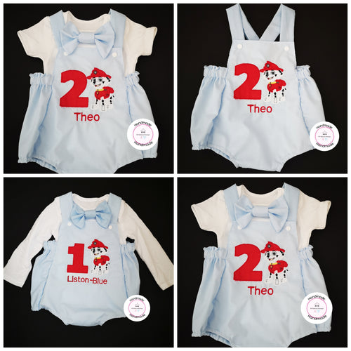 Marshall Inspired Birthday Romper Outfit 0m -24 months