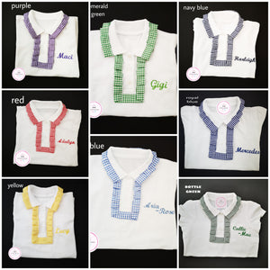 Gingham School Polo Top 2 years - 13 years
