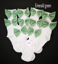 Load image into Gallery viewer, Gingham Bow Sock (5 pairs)