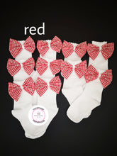 Load image into Gallery viewer, Gingham Bow Sock (5 pairs)