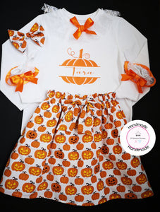 Spooky Pumpkin Personalised Whole Outfit Newborn -5 years