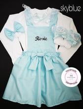 Load image into Gallery viewer, Plain Pinafore Personalised Dress Outfit 0m - 10 years