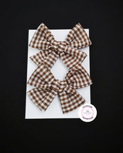 Load image into Gallery viewer, Gingham Pigtail Bow (clip) 3.5 inch