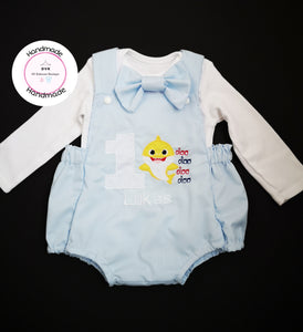 Baby Shark Birthday Outfit 0m -2 years