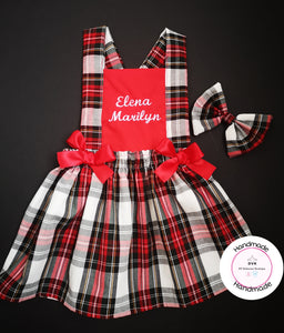 Christmas Personalised Tartan Outfit 0M -10 years